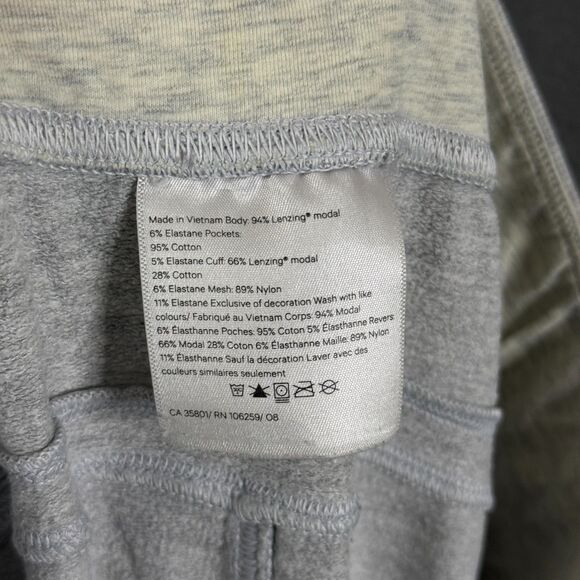 Lululemon Pants Womens 10 Gray Warm Down Joggers Drawstring Stretch Casual - Picture 3 of 12